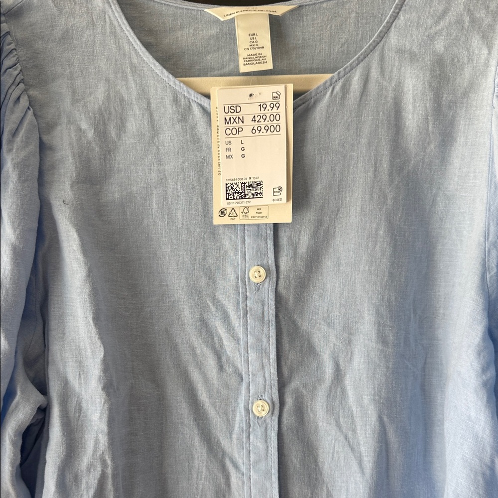 H&M Light Blue Button Down Shirt